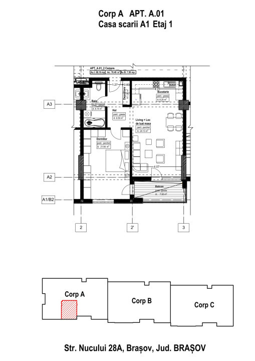 Apartament 2 Camere - Carpathia Brașov